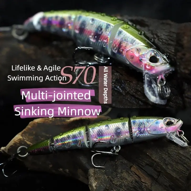 7g 60mm Minnow Lure Hard Bait Long Cast Fishing Lure Artificial Bait for Bass Pike Trout Topwater Wobbler Crankbait Freshwater Saltwater Fishing Tackle