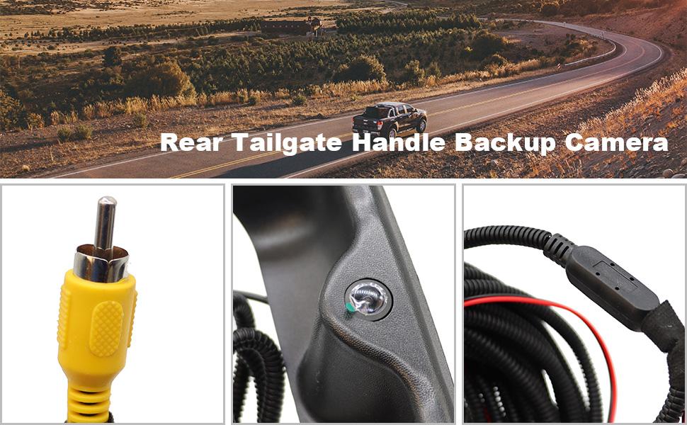 GM1916102 Tailgate Handle Backup Camera Compatible with 1999-2007 Silverado/Sierra 1500 2500 3500HD Pickups Reversing Rear View Park Assist Camera W/12V Power Cable 15046512 15228539