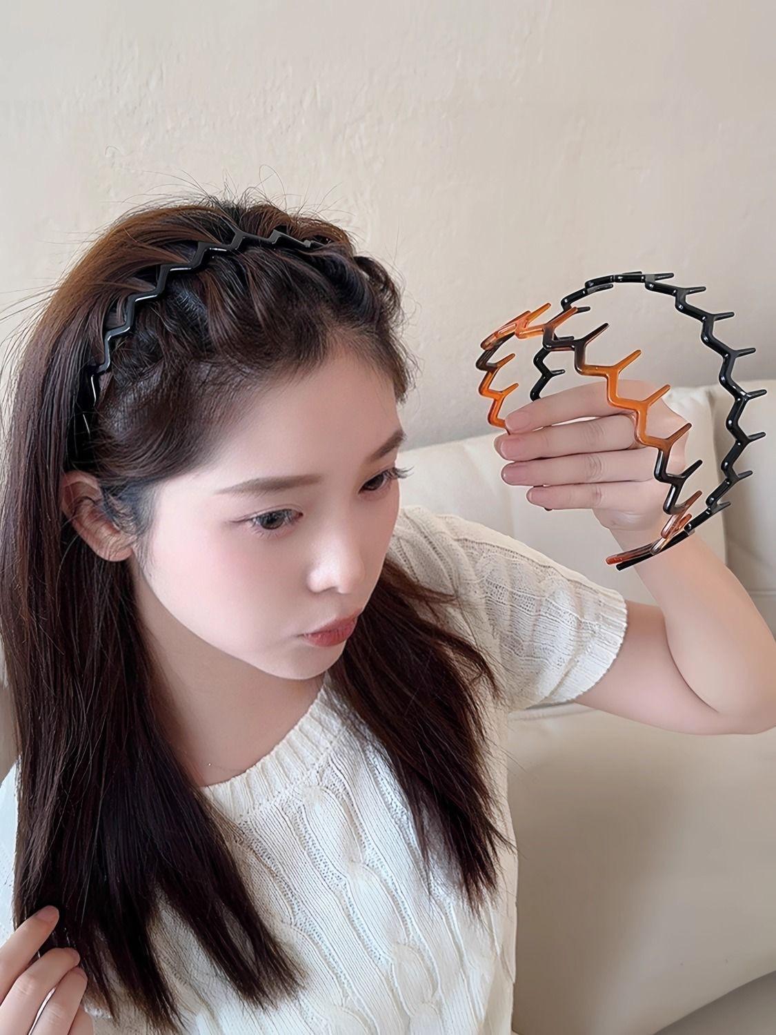 Headbands for Women & Teens, Plastic Hair Bands with Teeth Design, Non-Slip Combs, Ideal for All Seasons