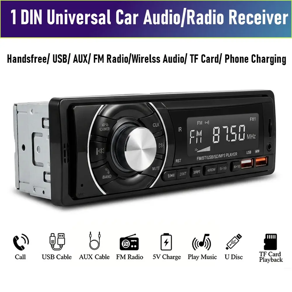 Universal Single-Disc Car Mp3 Player, Bluetooth-compatible & Fm Radio, External USB/SD/aux Audio Source, Digital Signal/network Media Type