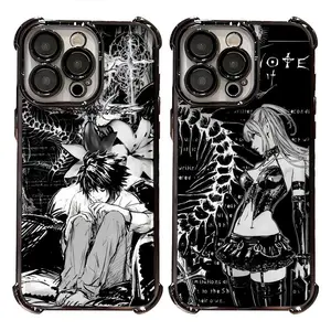 D3ath Note Misssa L Rrrryuk  Anime Phone Case,Gothic Manga Grunge cover for iPhone 11 12 13 14 15 16 17 for Samsung Series,TPU Shockproof Four Corner Anti-Fall Aesthetic durable Phone Case,Transparent Electroplated Protective Cover