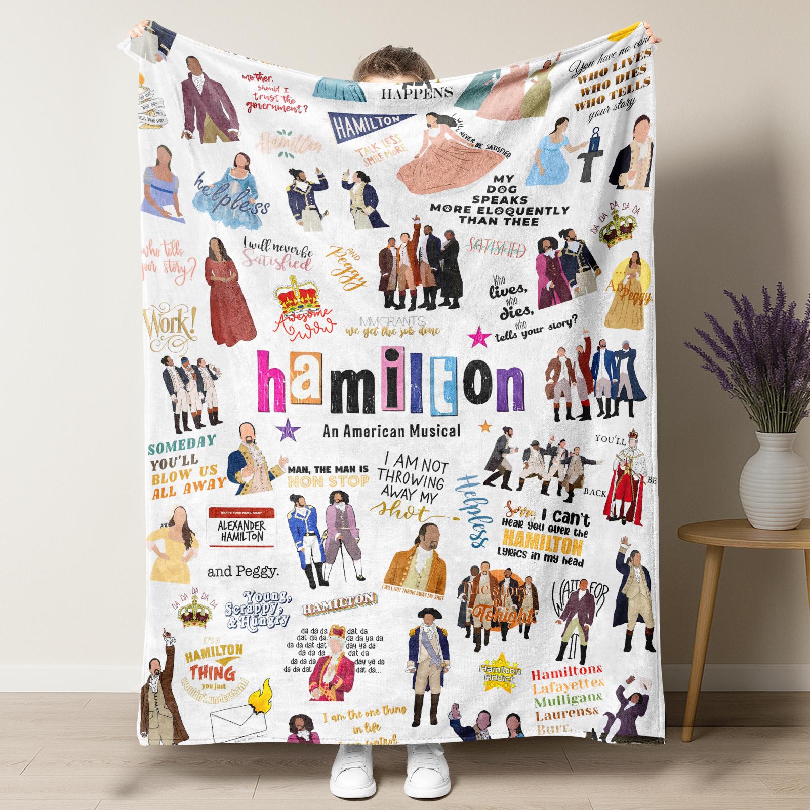 Hamilton Musical flannel blanket, an ideal birthday or Christmas gift, suitable for bedrooms, sofas, and offices.