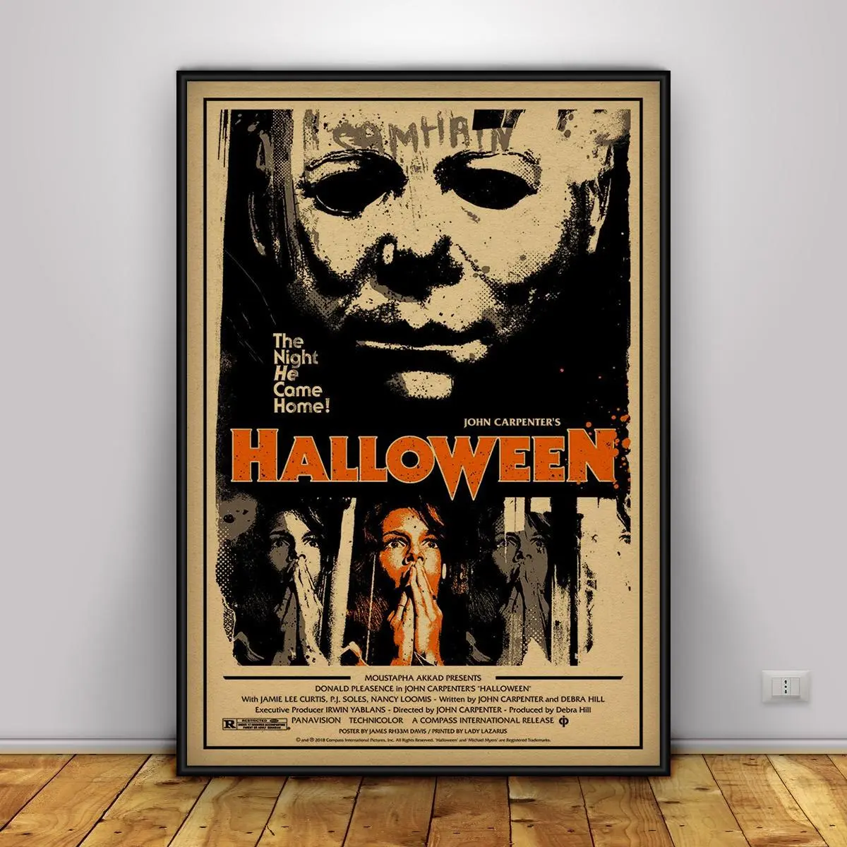 Halloween Michael Myers Slasher Horror Poster, Classic Film Wall Art
