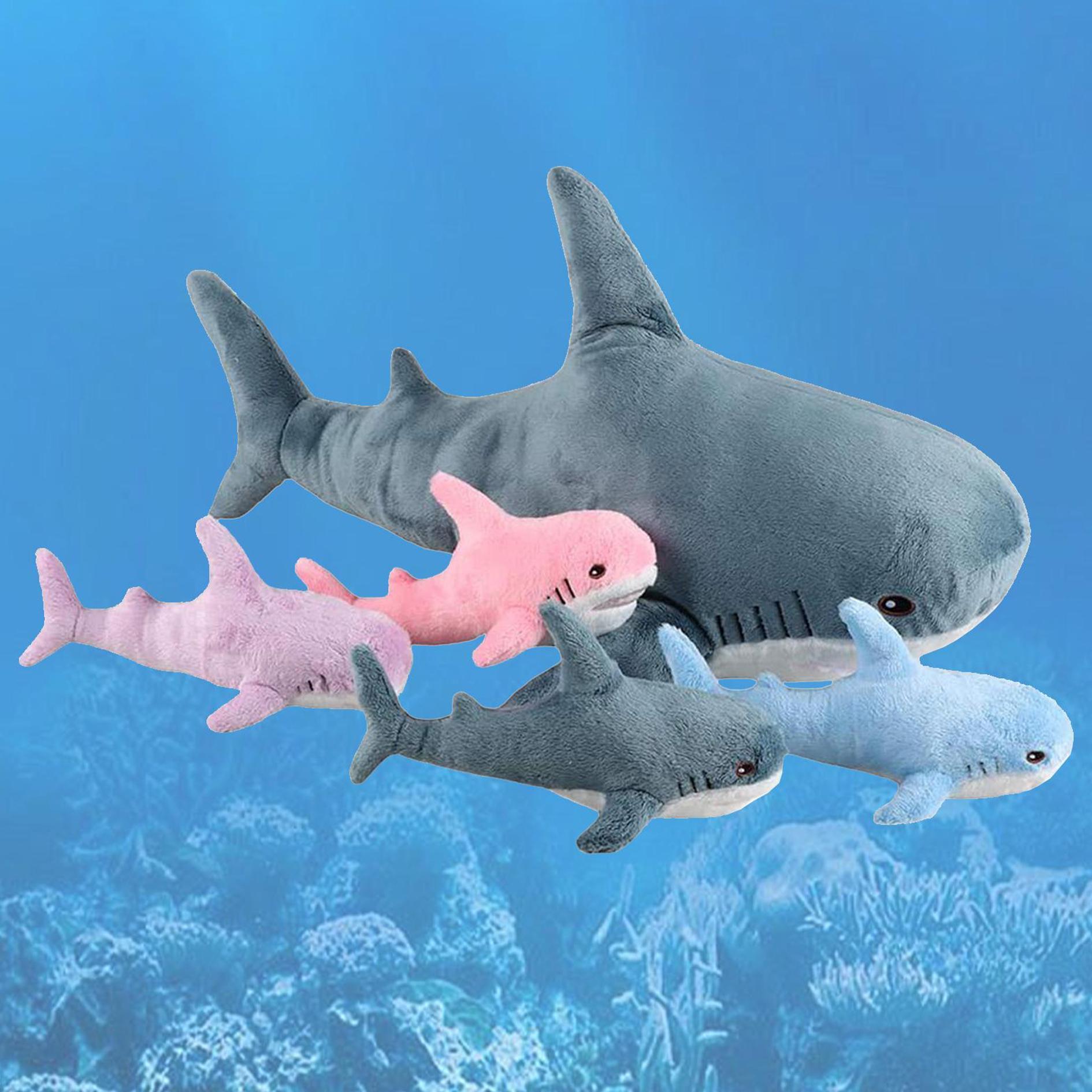 Home Giant Shark Soft Adorable Stuffed Toys, 5 Counts/set Soft Plush Pillows, Creative Comfort Animal Plushie Doll Pillow for Room Decor, Fun Birthday Gift, Soft Cuddly Gift, Huggable Stuffed Animal, Sofa Ornaments,  Stuffed Animals