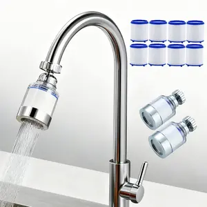 2 Pack Sink Water Filter Faucet, Universal 360 °   Rotating Bathroom Sink Filter, Kitchen Faucet Water Filter Removes Chlorine Fluoride Heavy Metals Hard Water for Home Bathroom Kitchen (2 Pack-Blue)