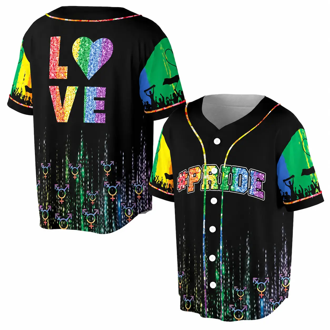 LGBT Love Pride Rainbow Pride Month LGBT 3D All Over Print Baseball Jersey Shirt, Pride Month Equality Gifts