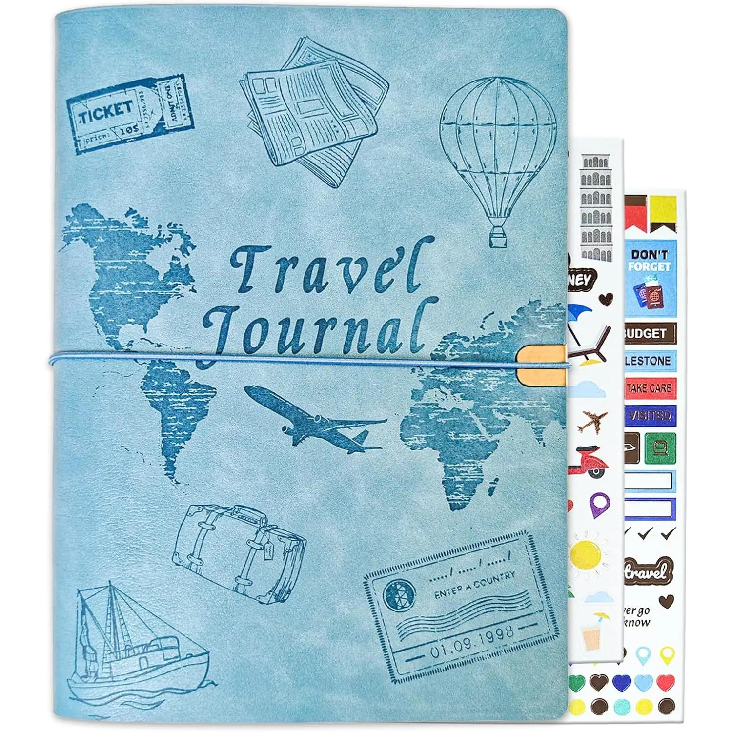Travel Journal for Women Men and Couples, Leather Travel Notebook | Refillable Travel Planner Diary with Prompts, Travel Memory Book & Adventure Book
