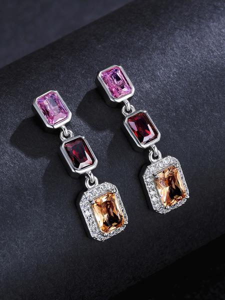 ICED CHICS 1 Pair Colorful Hip-hop Stud Earrings, Elegant and Stylish, Earrings and Trendy Jewelry, High Cost Performance, Perfect for Gifting, Dates, Valentine's Day, Birthday Gifts, High Quality Earrings