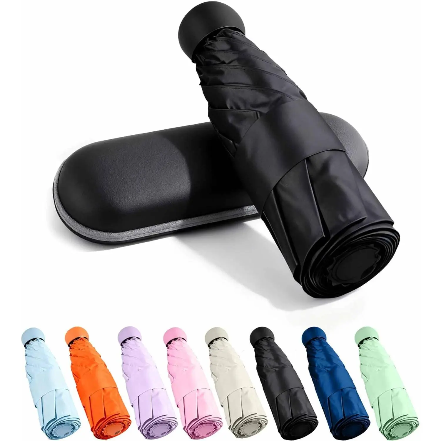 Travel Essentials Mini/Compact Umbrella for Purse - Small Lightweight, UV Sun Protection, Tiny Umbrella for Men/Women/Kids