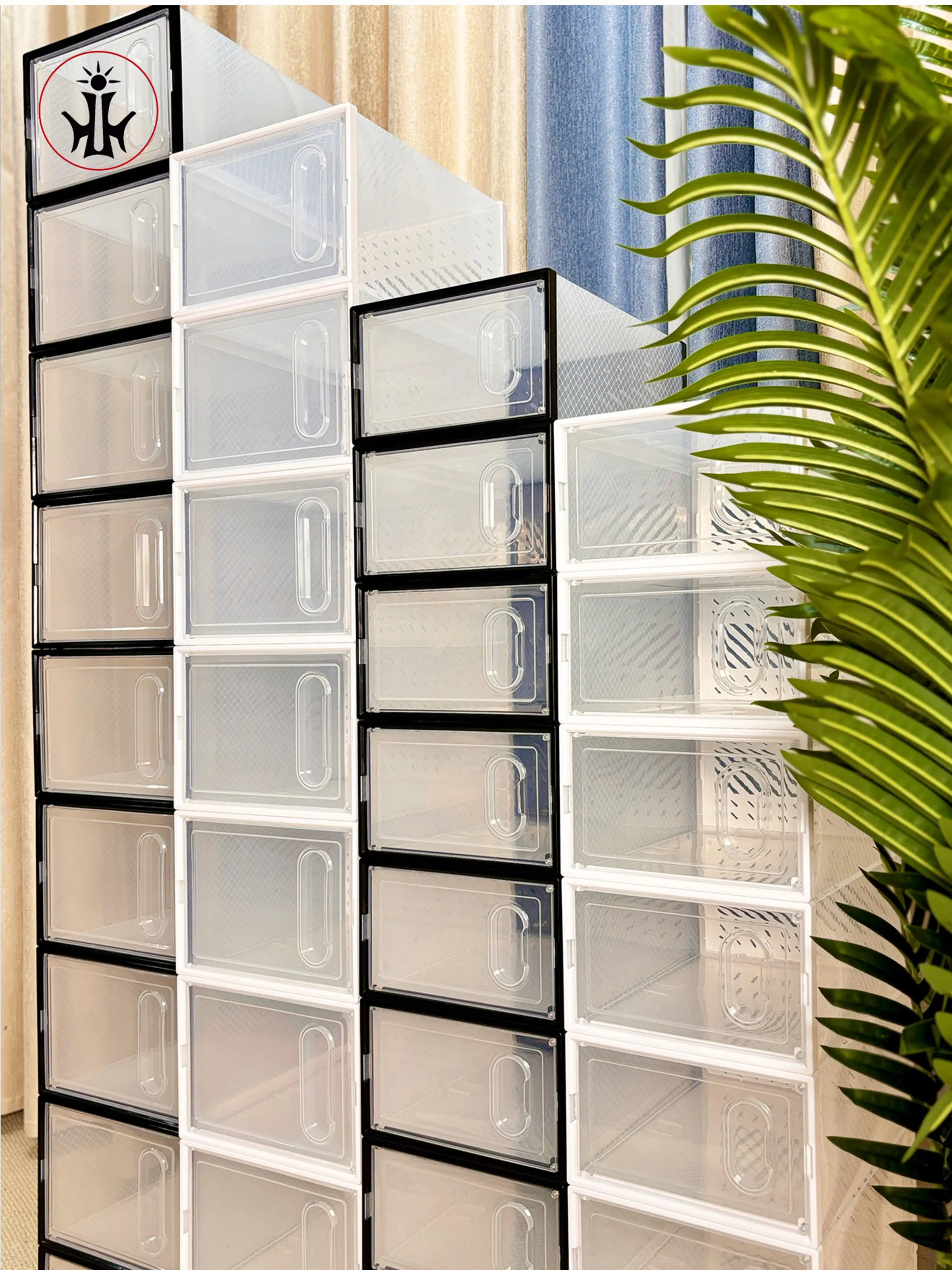 12-Piece Transparent Plastic Magnetic Shoe Box Set, Dust-Proof Storage for Shoes and Other Items, Various Sizes, Easy Open Design