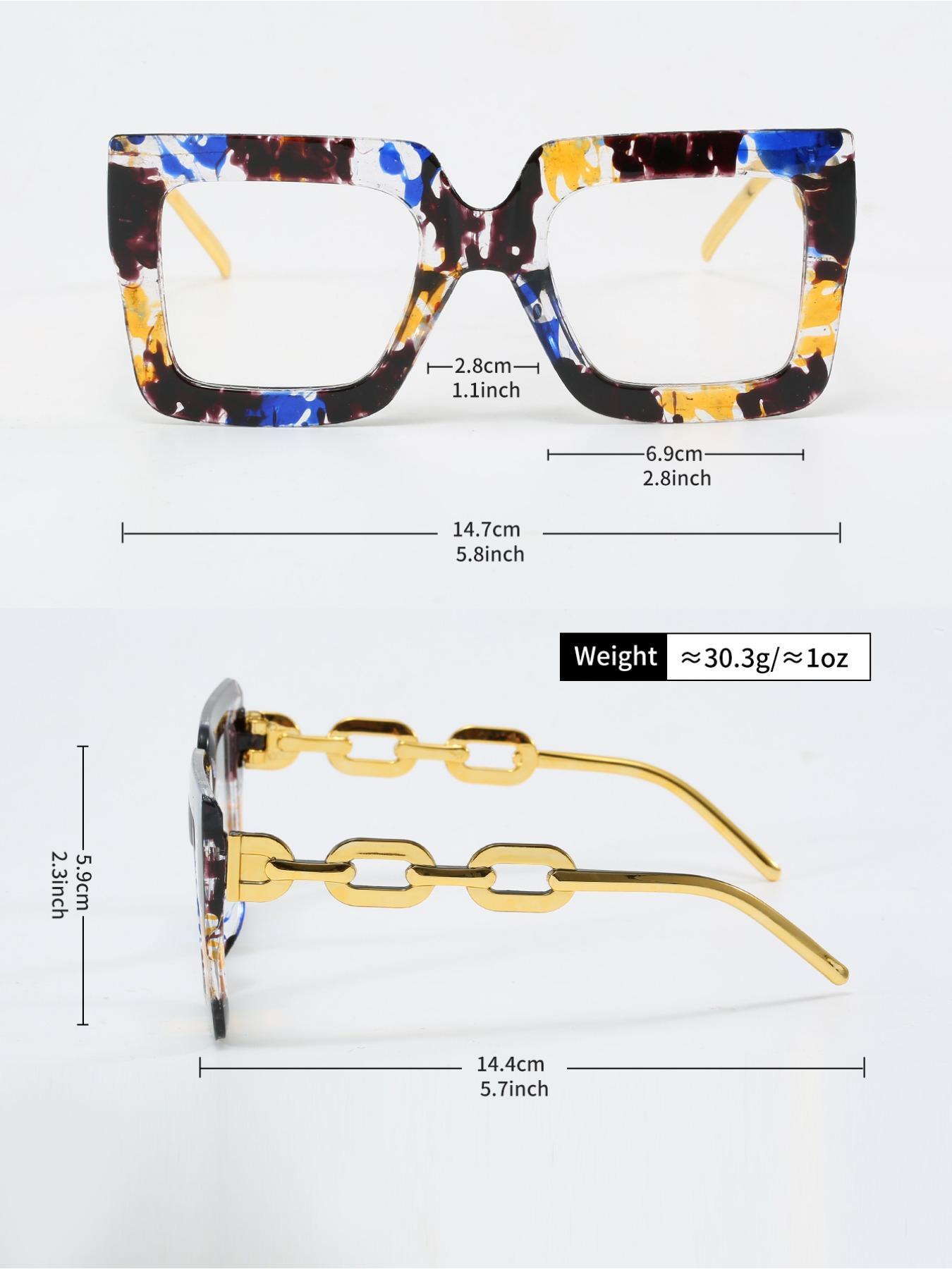 Unisex Fashionable All-match Trendy Tinted Lens Eyeglasses, Stylish Trendy Eyewear, Casual Eyeglasses for Everyday Use, Fashion Accessories for Outdoor Activities