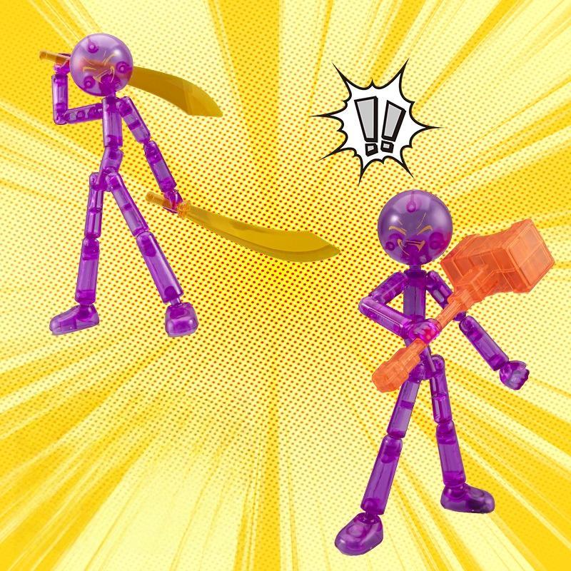 2PCS Novelty Action Figure Stickman Assembled Robot Movable 3d Printing Mannequin Multi-jointed Stickman Toy