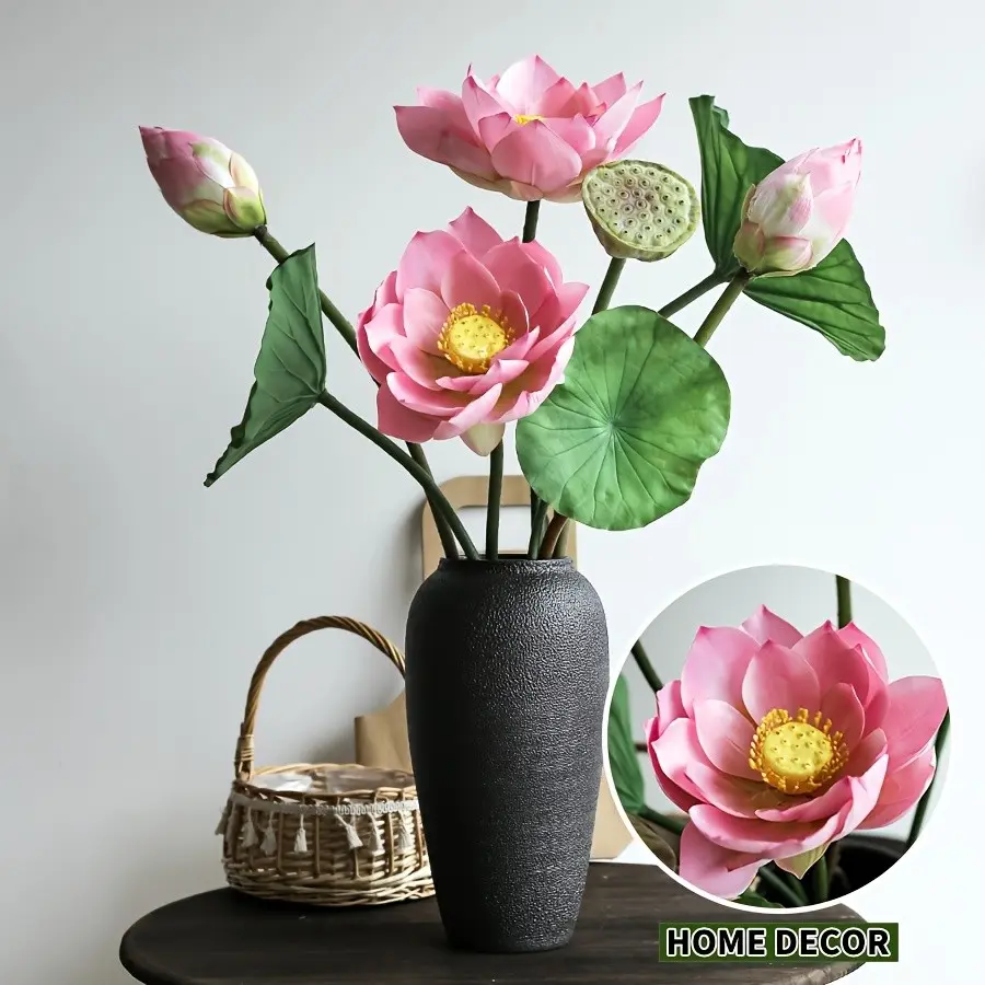 8PCS, high-quality artificial lotus and lotus leaf sets, fish tank beautification and decoration, photography and shooting decoration props, artificial flowers, St. Patrick's Day and Easter decoration, room aesthetic decoration, spring home