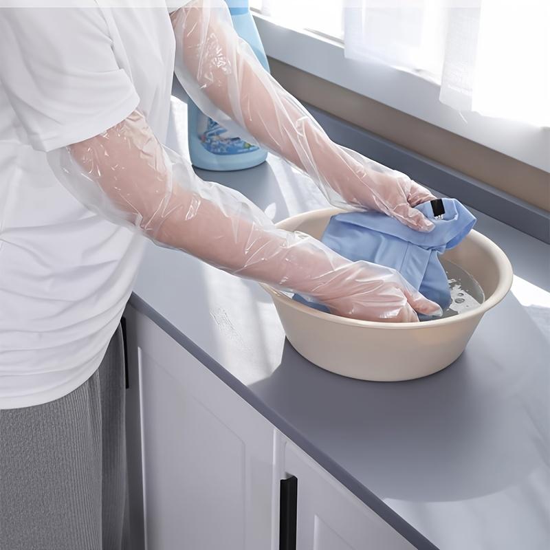 20-Pack Extra Long Cleaning Gloves: Waterproof & Non-Slip Disposable Sleeves for Dishwashing, Laundry & Deep Cleaning |   Latex-Free & Alcohol-Free