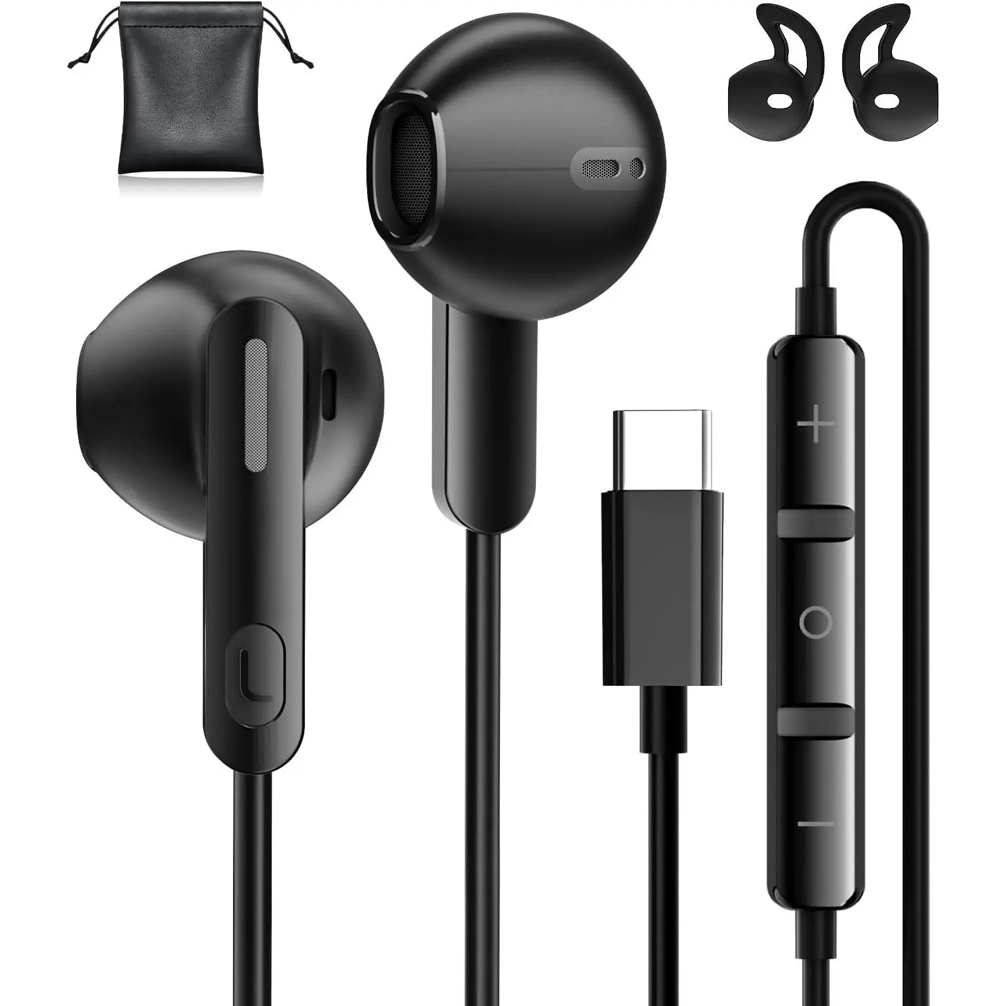 USB C Wired Earphones in-Ear Headphones for  S26 Ultra S25 S24 S23 | Headset with Microphone Earbuds with Volume Control for  17 16 Pro Max Redmi Note 15 Pixel 10a 10 pro Type C Earphone