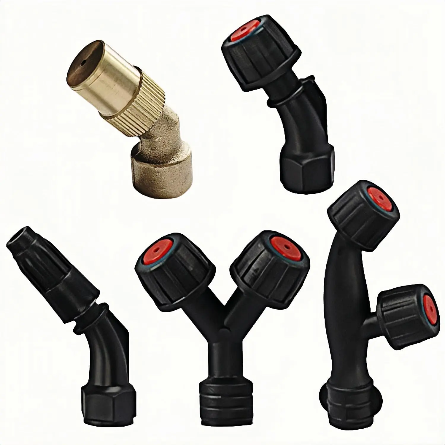 Sprayer Nozzle Tips, 5Pcs Multifunctional Spray Combination, Adjustable Sprayer Parts for the Replacement of Knapsack Nozzles for Farm Water Pump Orchard Garden