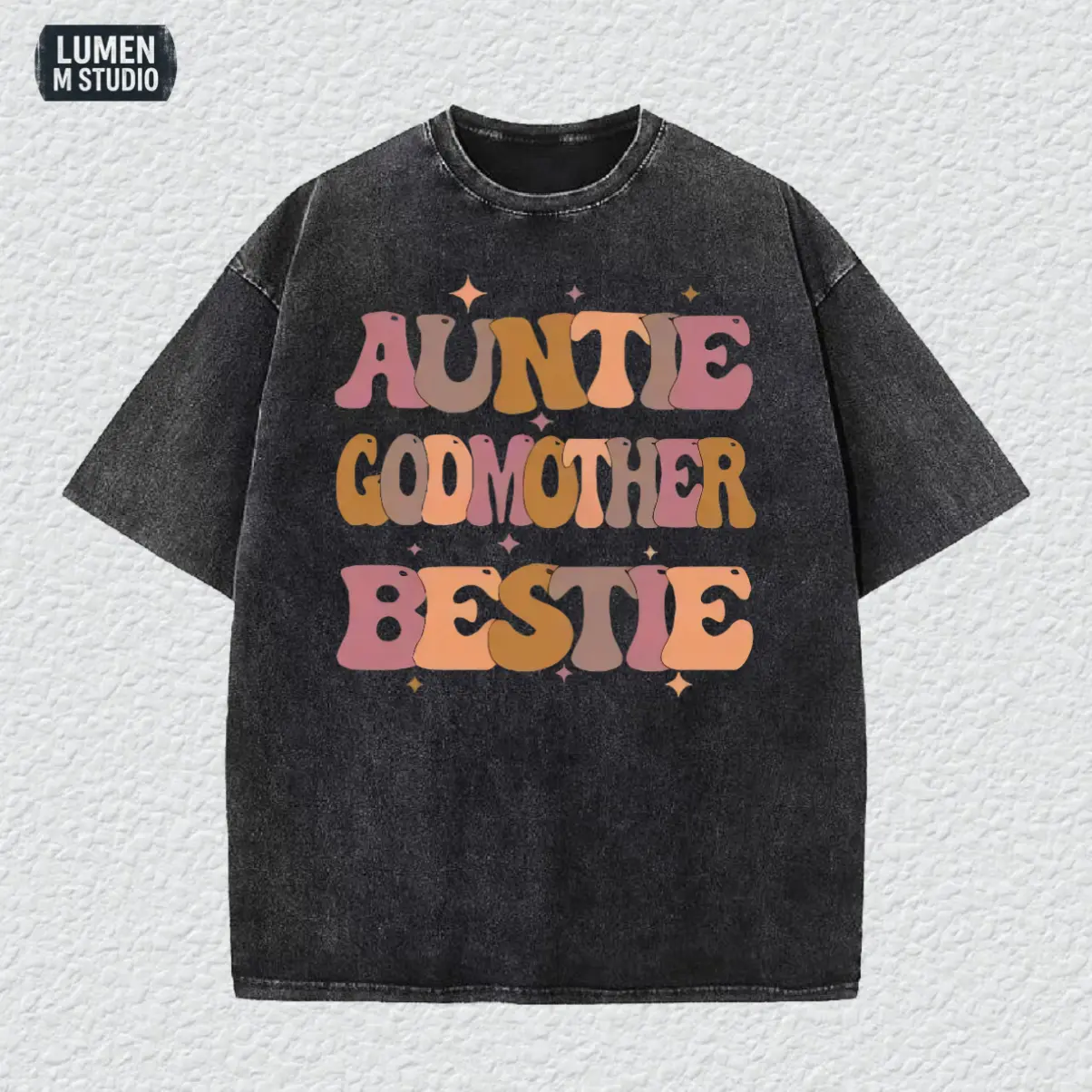 [ LM Studio ] Heavyweight Cotton Vintage Snow Wash Graphic Tee - Oversized Streetwear T-Shirt, Drop Shoulder Y2K Retro Top, Unisex,Edition # 014