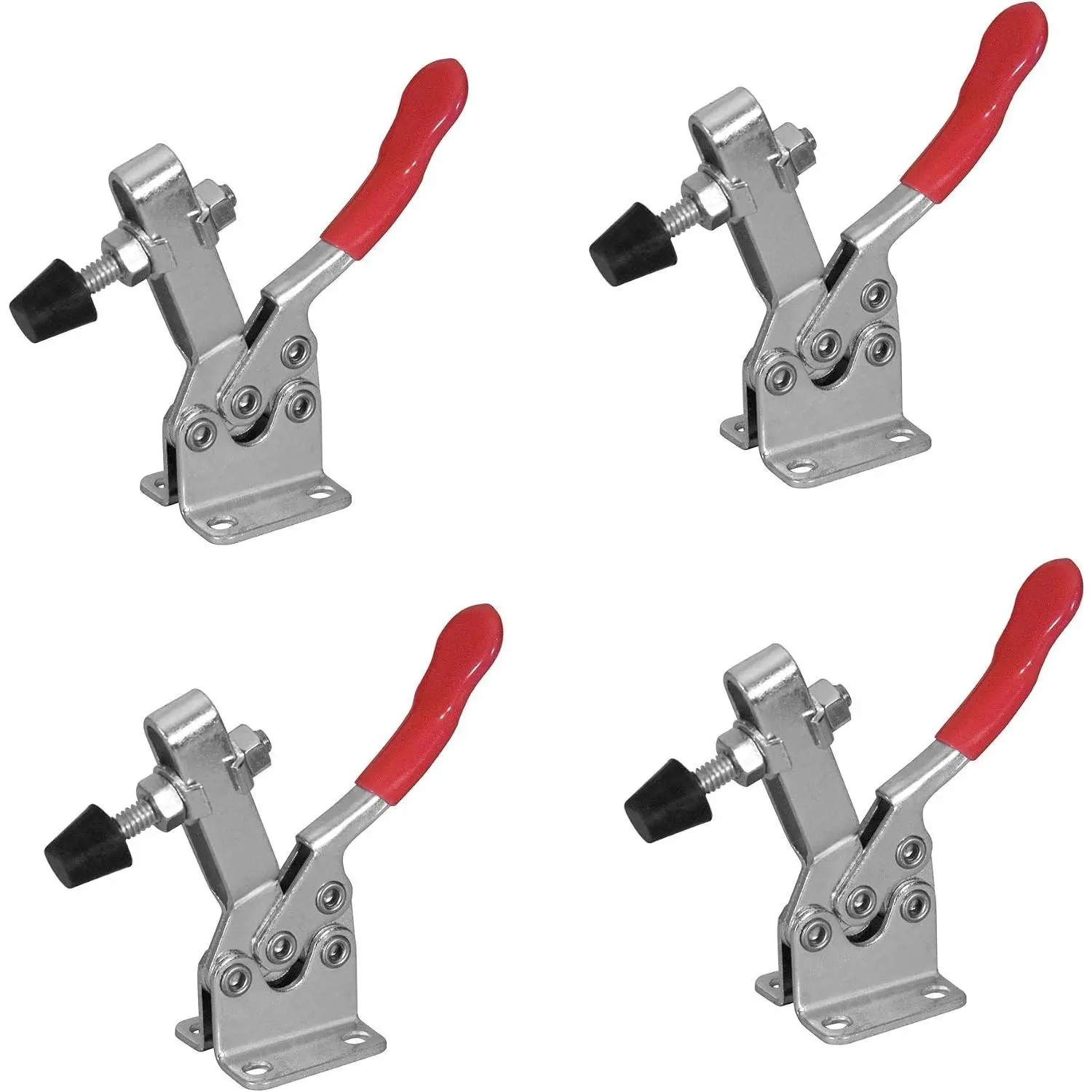 4-Pack Toggle Clamps, 300 lbs Holding Capacity, 201B Quick Release Horizontal Clamps with Anti-Slip Rubber Pressure Tips for Woodworking Jigs and Fixtures, Welding, Drill Press, Crosscut Sled (20327)Gift