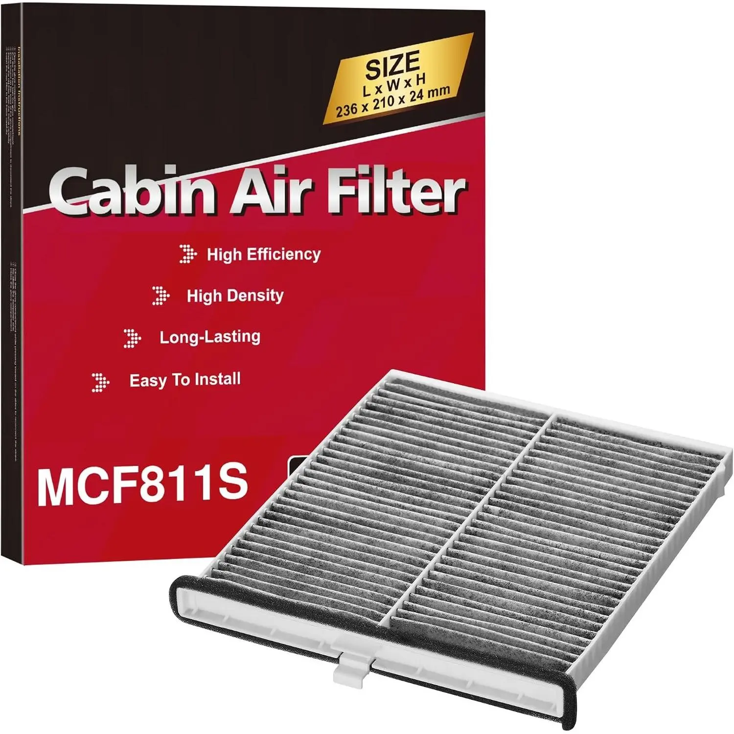 Cabin Air Filter with Activated Carbon,  for CF11811, CPJ6X, CAF1907P, CAF1907C, CU24009, Compatible with Mazda 3, Mazda 6, CX-5, MP11-1K-D45, KD45-61-J6X, KR11-61-J6X