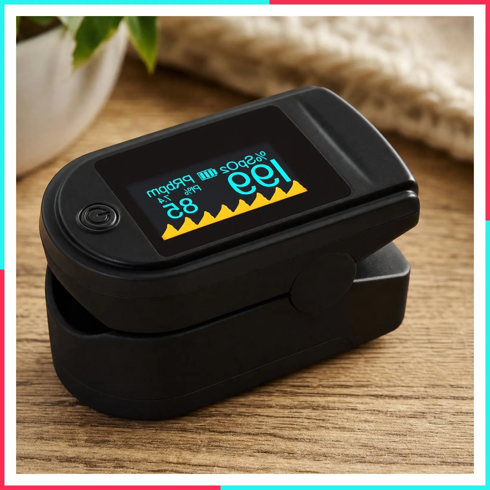 500 Series Fingertip Pulse Oximeter Blood Oxygen Saturation Monitor with OLED Display, Silicone Cover, Batteries and Lanyard, Mystic Black