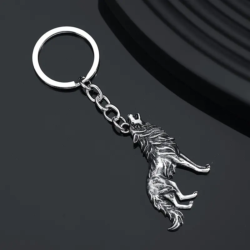 1pc Fashion European and American Vintage Personality Stylish Wolf Keychain Pendant - Accessory for Men's Keys, Bag Pendant Decoration