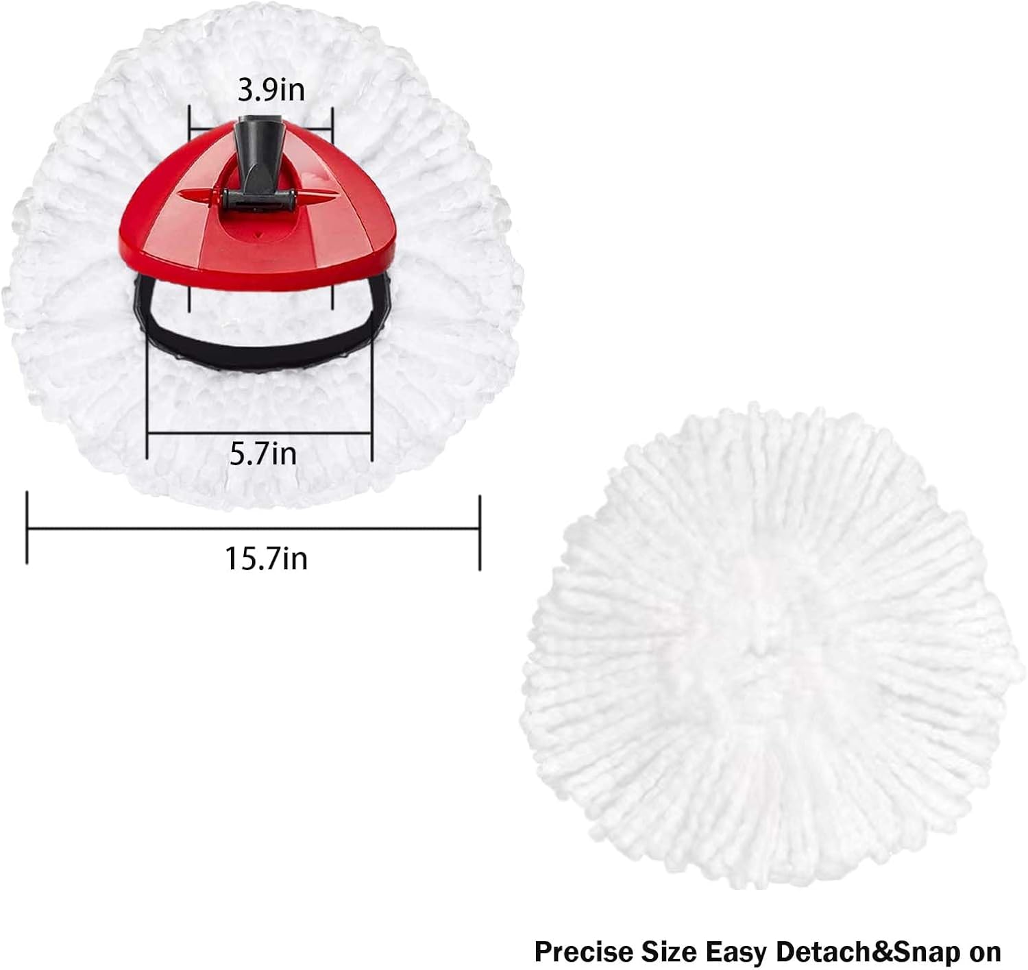 4 Pack Spin Mop Replacement  Mop Refill Compatible with Oceda Triangle Swivel Mops Microfiber Swivel Mop Refill,Deep Clean,Machine Washable and Easy to Replace