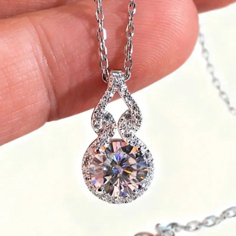 Gourd Pendant Choker Necklace for Women Four Prong Pave Style Fashion Jewelry Gift
