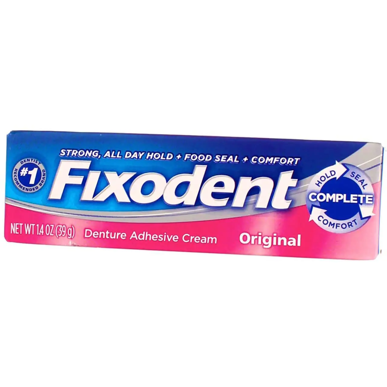 Fixodent Oral Dentures Adhesive Cream, Original 1.4oz, Dependable Hold Daily Use (Pack of 2)