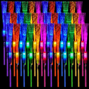 36 count Fiber Optic Wand, LED Fiber Optic Wand with 3 Light Modes, Glow Sticks Bulk Flashing Sticks Included  for Wedding  Birthday Bar Dj School Party (Bright Color)