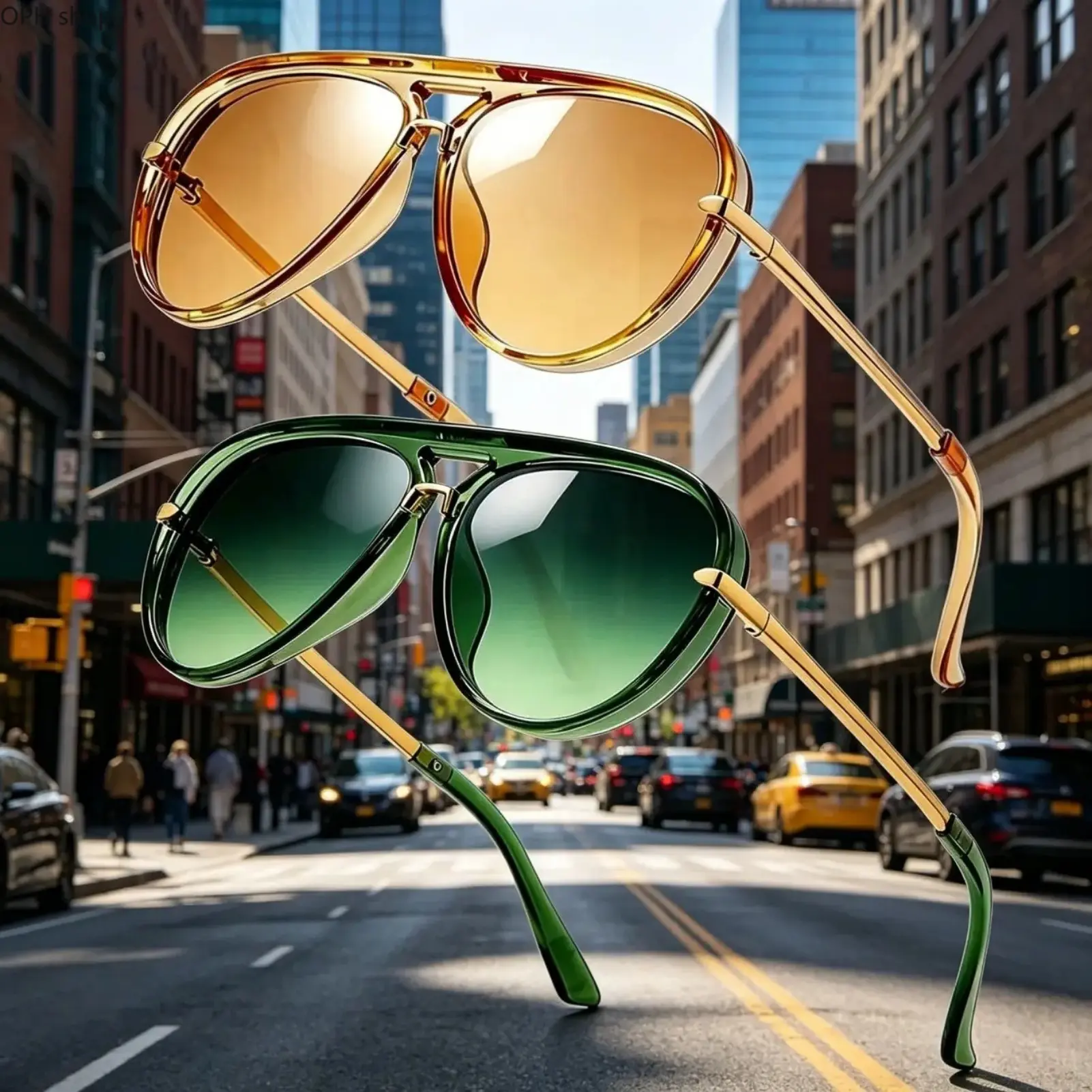 Women's 2-Pair Oversized Retro Gold Metal Aviator Sunglasses - Anti-Tangle Temples, Stylish Summer Fashion Eyewear