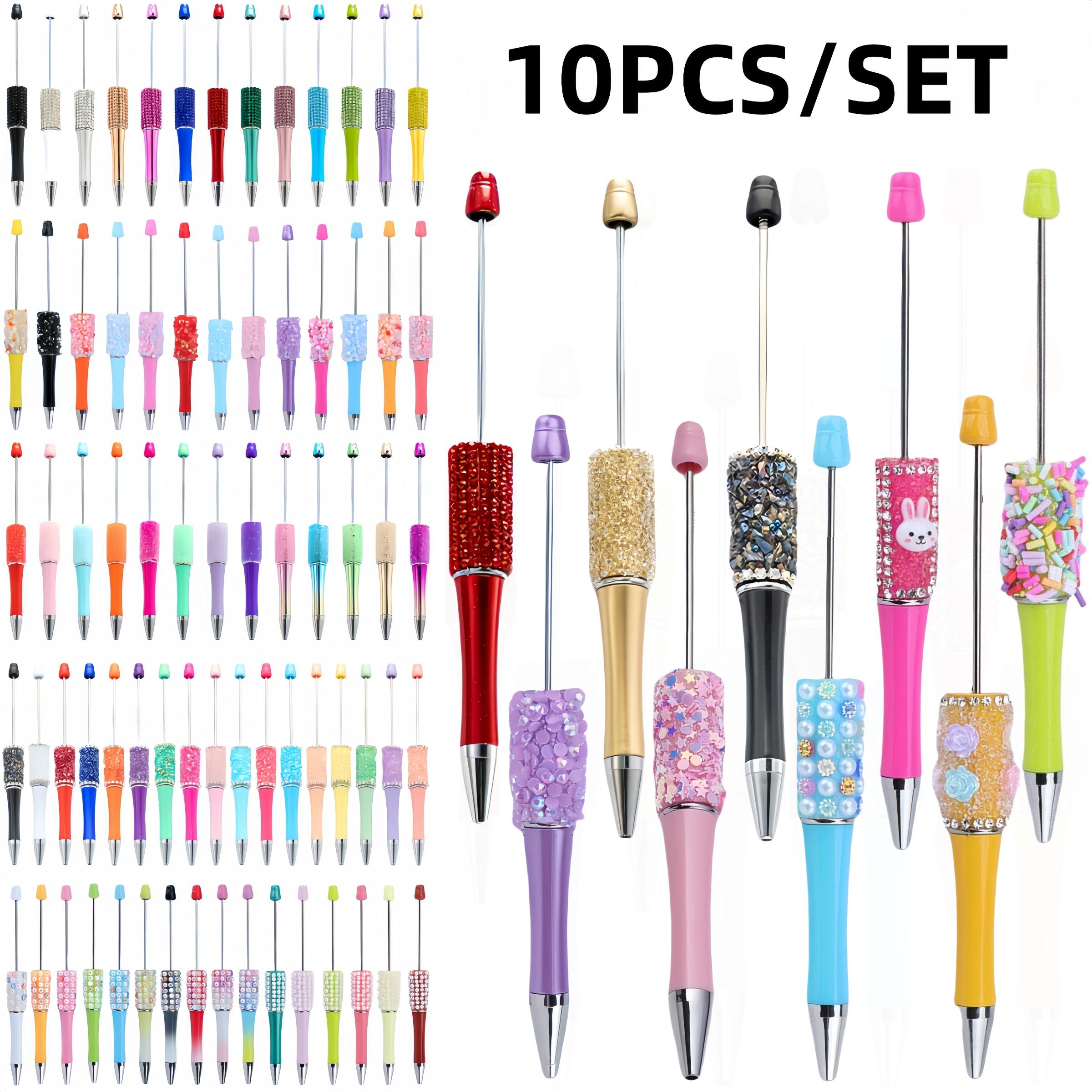 Random Color Rhinestone Decor Ballpoint Pen, 10pcs/set Creative Glitter Ballpoint Pen, Writing Pen for Office School Student, Funny Teacher Pens, Office Stationery Supplies