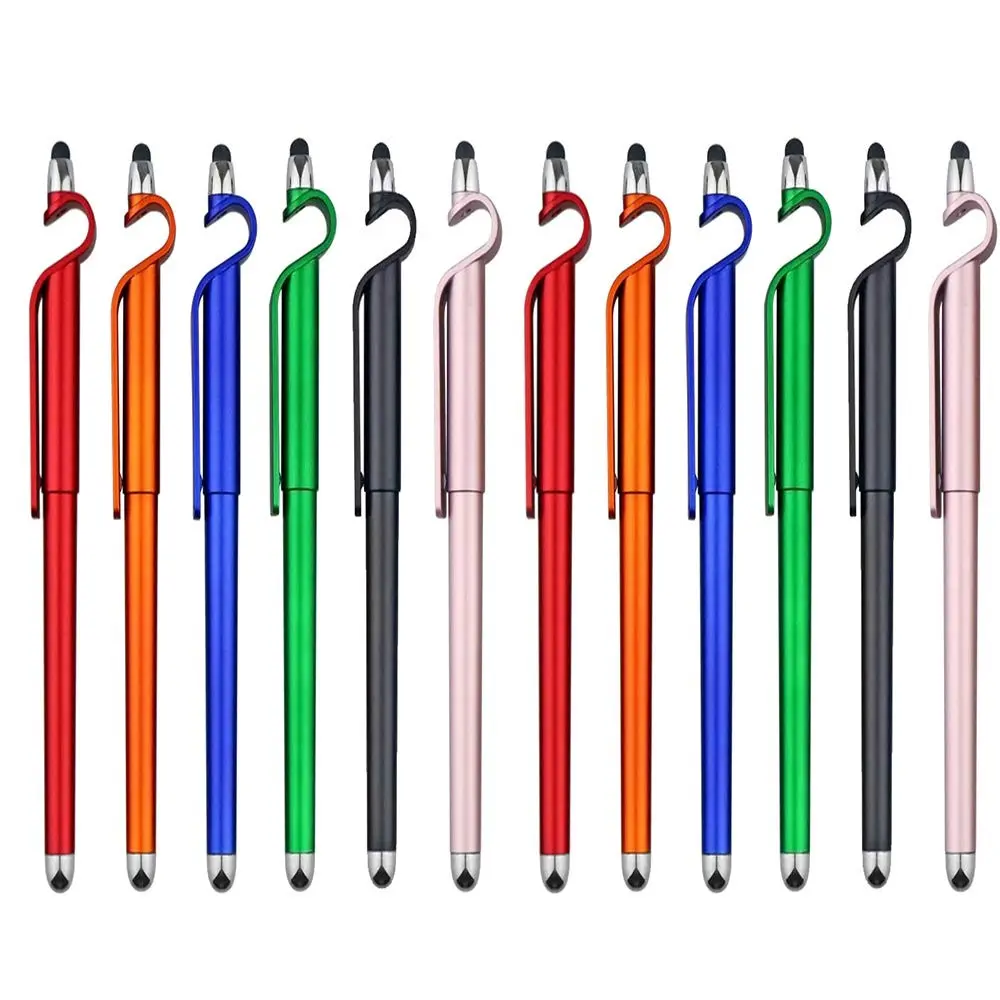 Touchscreen Pen Set, 12-Piece Multi-Function Phone Stand + Capacitive Stylus + Ballpoint Pen, Compatible with All Touch Screen Devices