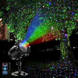 Outdoor RGB Laser Projector Lights, Dynamic 3 Color Starry Sky & Firefly Effects, RF Remote Control, IP65 Waterproof, Perfect for Christmas Halloween Garden Party Holiday Landscape Decor