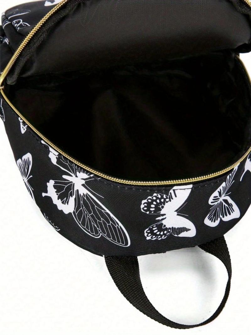 Fashion Butterfly Pattern Backpack, Lightweight Large Capacity Backpack, Casual Versatile Backpack for Daily Use, Dating and Social Activities, Cute Versatile Backpack
