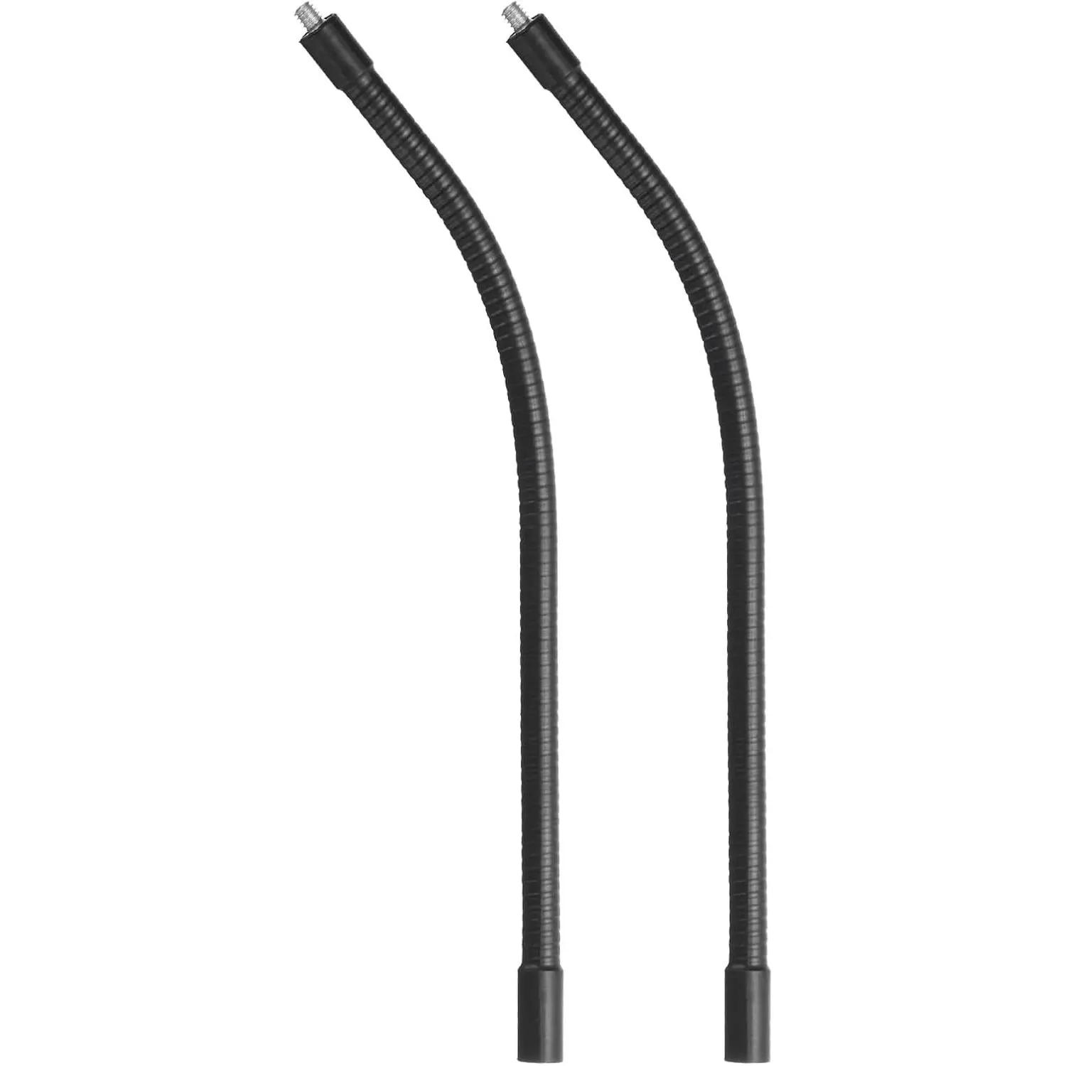 12" Gooseneck, 2 count 1/4"-20 Female to Male Thread Metal  Hose Flexible Arm Gooseneck Tube Extension Holder for Action Camera, Phone, Microphone, Black