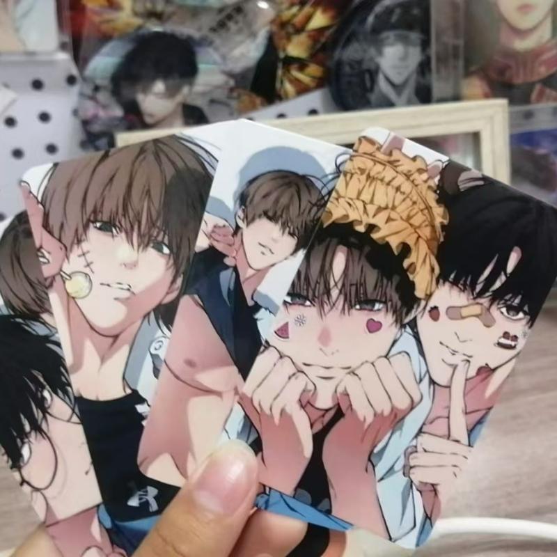 4 Pcs/set Korean Manga Lomo Card Chan Il‌,Ha Na‌,Hyun‌ Characters 3 Inches Small Cards Photocard Fans Collection Cosplay Gift
