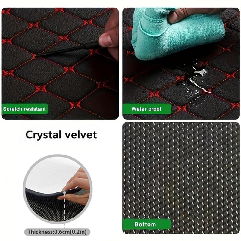 Universal Car Front & Rear Floor Mat for Summer Gift, Rhombus Pattern Design Waterproof & Dust-proof Car Floor Mat, Anti-slip Car Carpet, Car Accessories For Car Interior Decor, Floor Mats For Car
