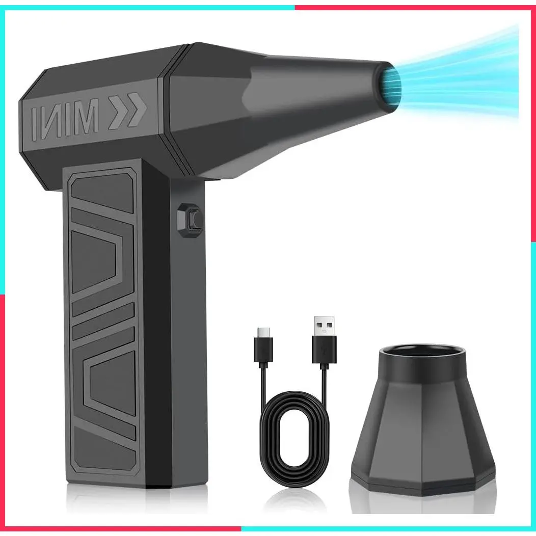 Cordless Air Duster 130,000RPM High-Speed Mini Blower, 4-Gear Adjustable Turbo Jet Fan for Cleaning Electronics, Cars, Homes, and Outdoor Spaces