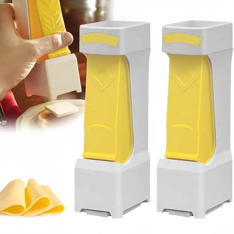 2 Pack Butter Slicer with Storage Container Stainless Steel Butter Cutter Dispenser for Kitchen
