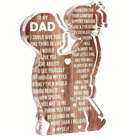 Acrylic Tabletop Sign for Dad, 1 Count, Contemporary Desk Decor, Acrylic Desktop Plaque, Ideal Gift for New Dad, Birthday or Christmas Stocking Stuffer, Home Office Decorative Plaque, Acrylic Decoration Sign