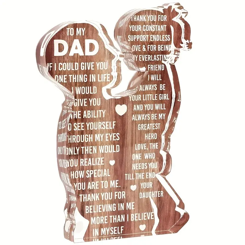 Acrylic Tabletop Sign for Dad, 1 Count, Contemporary Desk Decor, Acrylic Desktop Plaque, Ideal Gift for New Dad, Home Decor Gifts, Birthday or Christmas Stocking Stuffer, Home Office Decorative Plaque