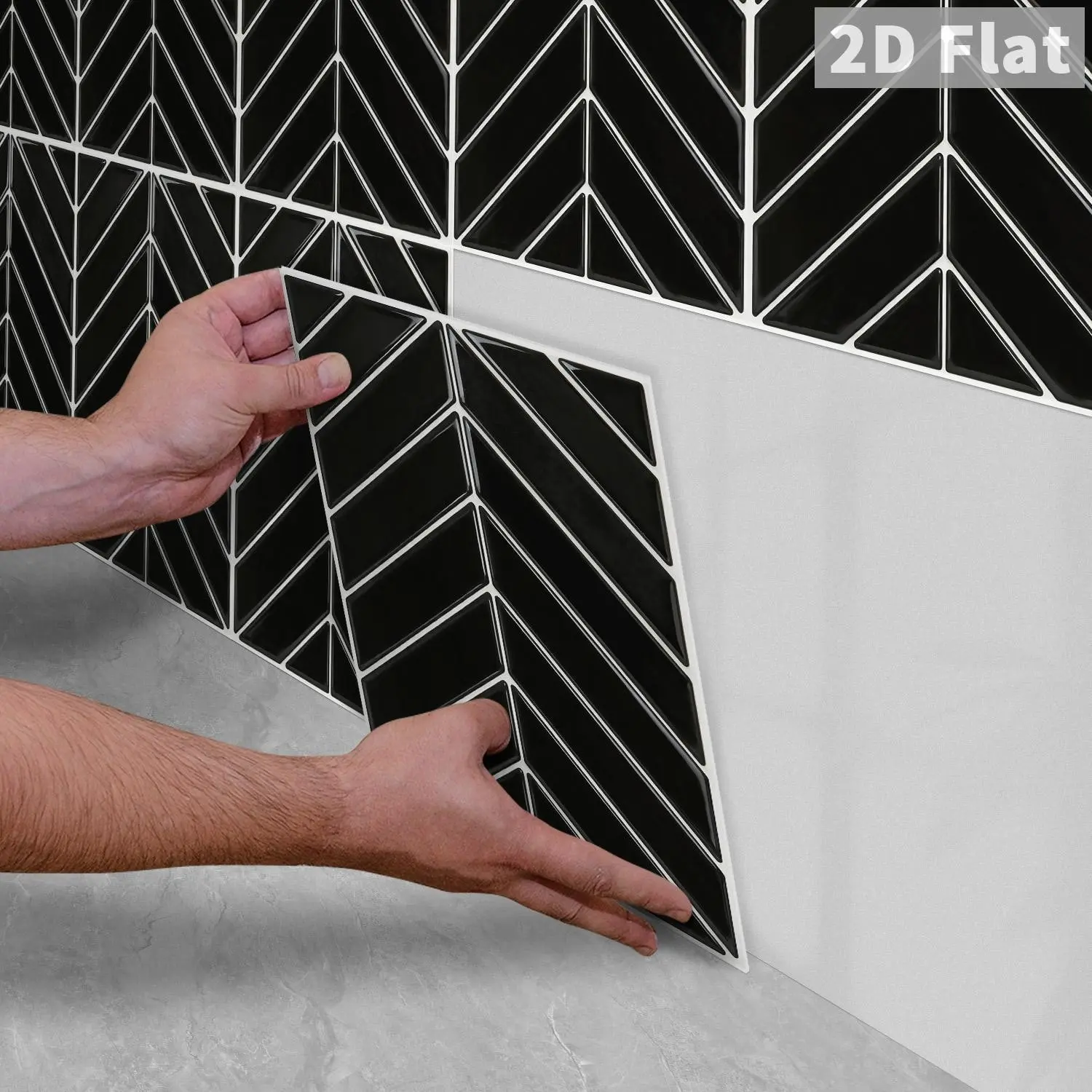 10PCS GST PE Crystal Foam Herringbone Tile Stickers Waterproof Self Adhesive Wall Decor for Kitchen Bathroom Home Renovation