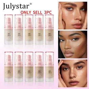 Three Pack Vacuum Press Foundation Liquid, Long-Lasting Non-Shedding, Oil-Control Waterproof, 20ML X 3, Smooth Finish, No Cake Effect, Liquid Makeup