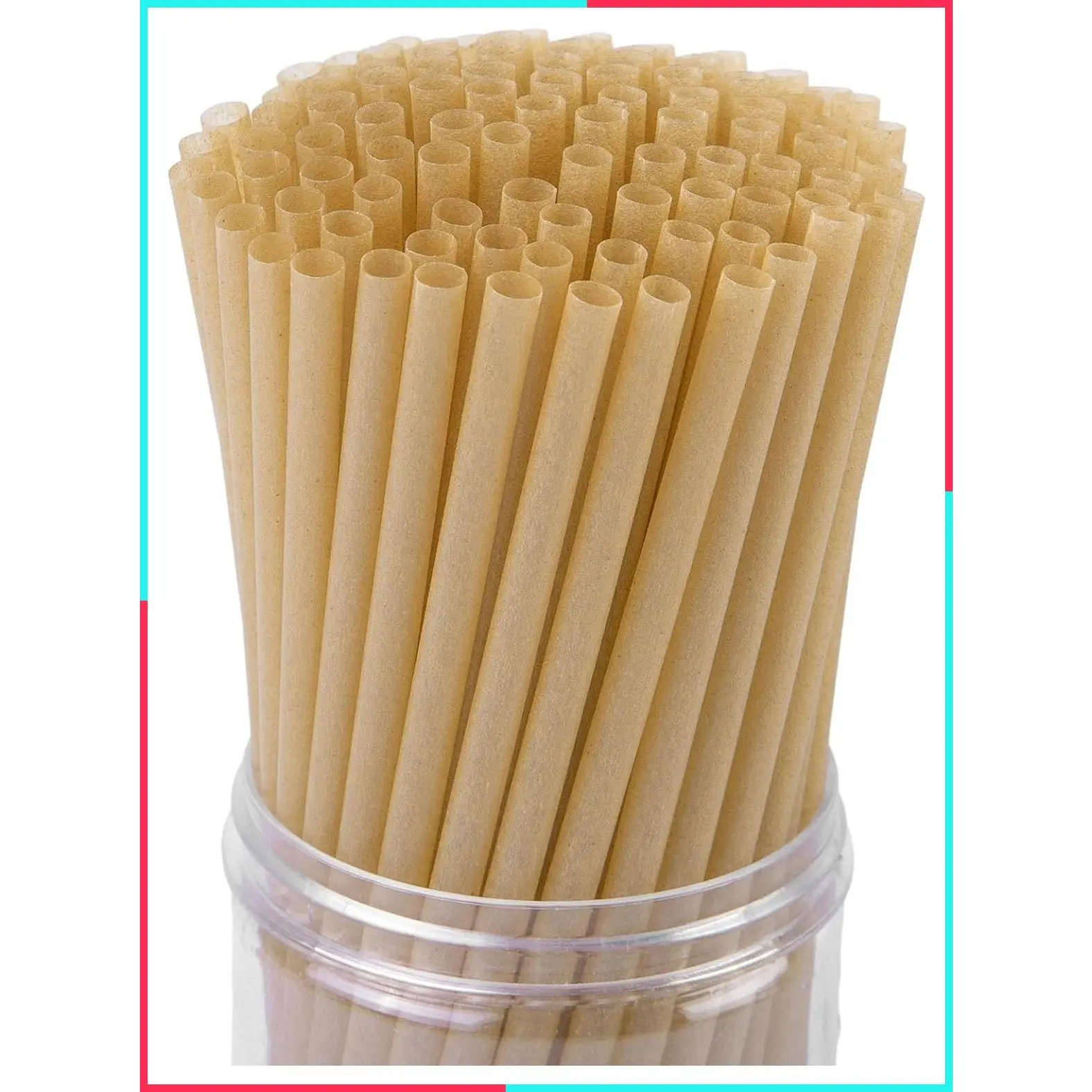 Sugarcane Straws, 200PCS Disposable Drinking Straws for Hot & Cold Drinks | 100% Plant-Based, Reusable, Sturdy, Odor-Free, Suitable for -10℃ to 50℃, Ideal for Coffee, Cocktails, Juice, Home Parties, Beach Parties