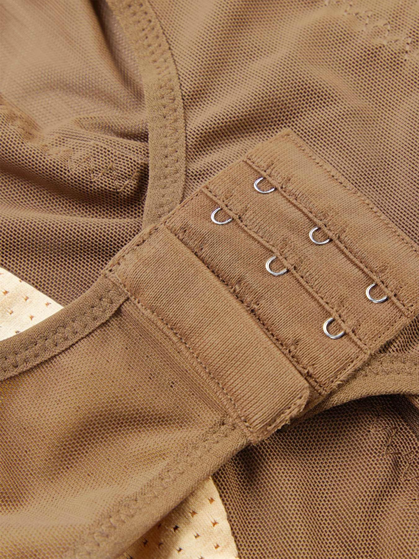 Women's Solid Color Open Bust Adjustable Hook & Eye Closure Crotch Shapewear Bodysuit, Breathable Comfortable Tummy Control High Waist Shaping Push Up Chest Shaper Bodysuit