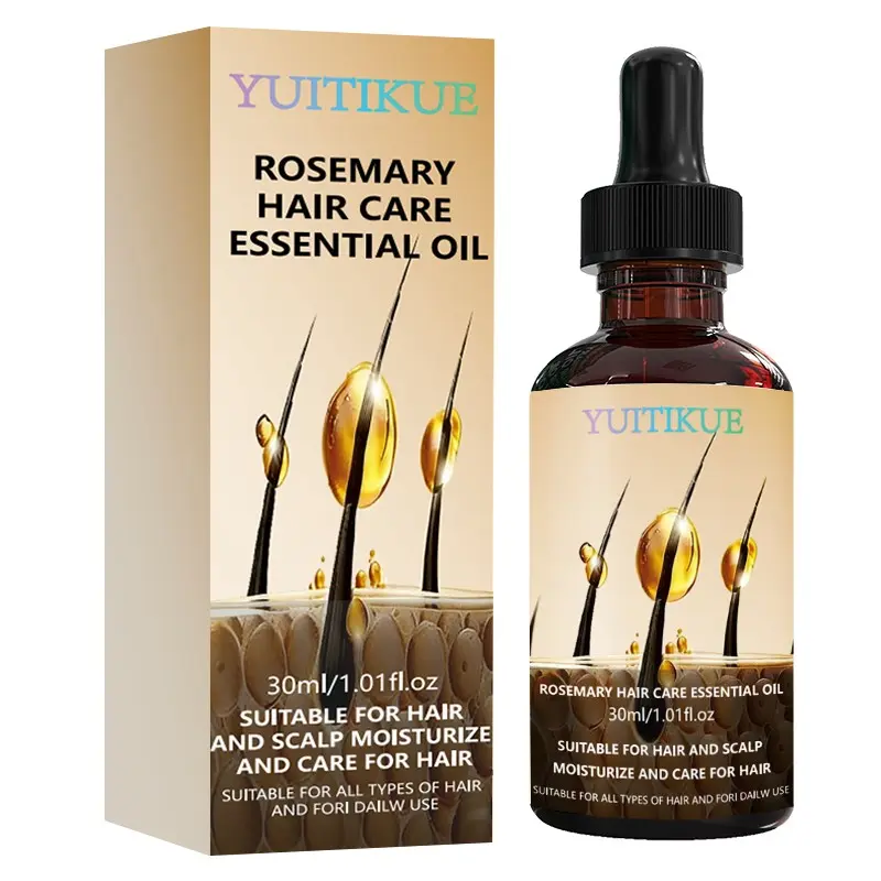 Yuitikue Rosemary Scalp Care Oil 30ML, Biotin Vitamin E Mineral Oil, Strengthen Hair, Reduce Hair Loss, Smooth Dry Frizzy Hair, Add Shine