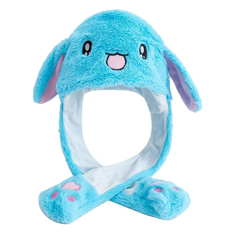 New Style Cute Ear Moving Up Cap Women Girls Funny Hat Rabbits Style Ears Plush Winter Lovely Hat ﻿