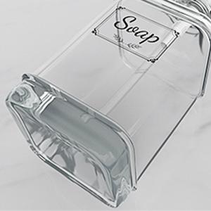 Soap Dispenser - 2 Pack, 18 Oz Antique Design Thick Glass Hand Soap Dispensers; with 304 Rust Proof Stainless Steel Pump, 6Pcs Clear Stickers, for Kitchen, Bathroom - Silver