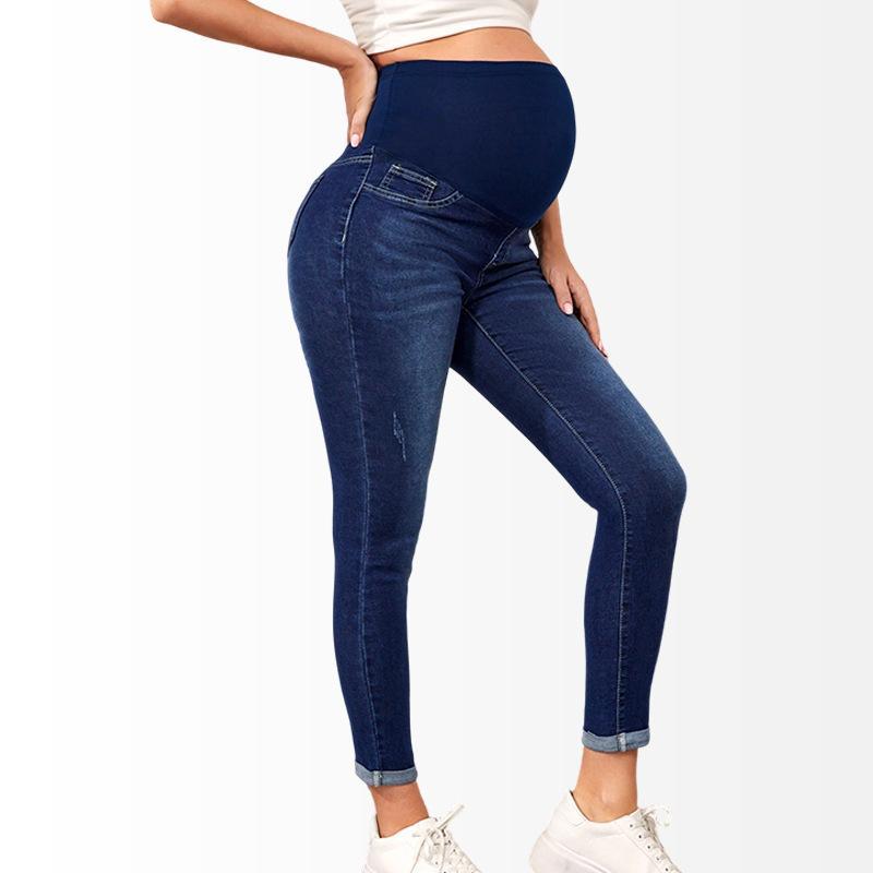 Women's Maternity Jeans Over Belly Skinny Denim Jeggings Comfy Stretch Pregnancy Pants