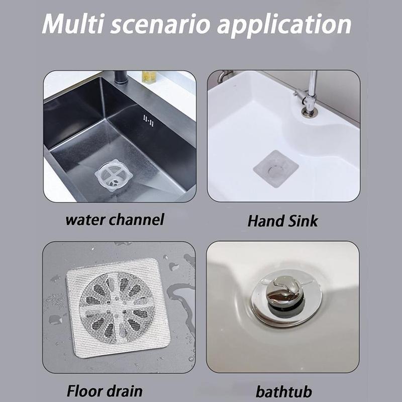 Sewer Hair Blocking Sticker, 3/6 Counts/12pcs Floor Drain Filter Screen, Drain Strainer Cover For Hair Stopper, Summer Essentials Home Bathroom Kitchen Supplies, Bathroom Essentials Accessories